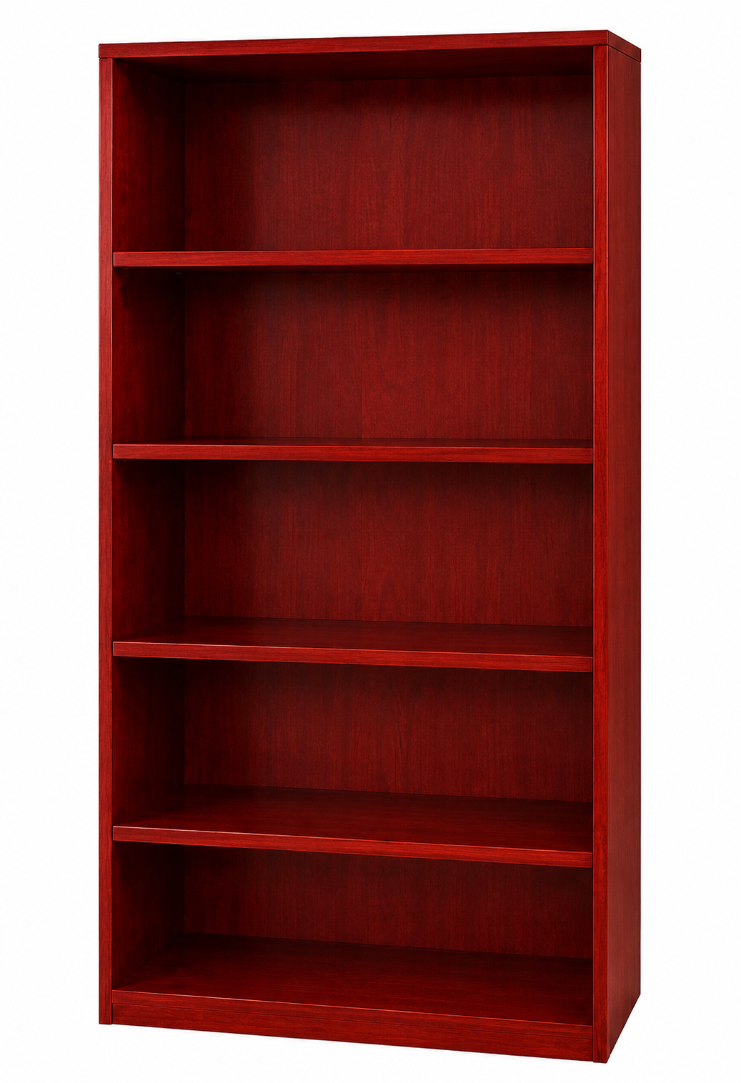 Cherry Rosewood Real Wood Veneer Tall & Wide Executive Open Bookshelf - 2000mm Tall - OPEN-2000