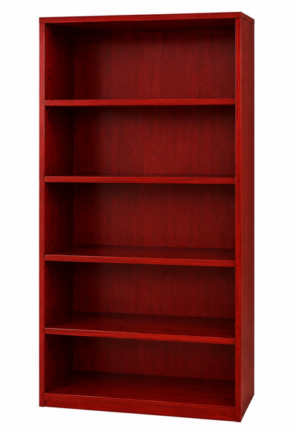 Cherry Rosewood Real Wood Veneer Tall & Wide Executive Open Bookshelf - 2000mm Tall - OPEN-2000