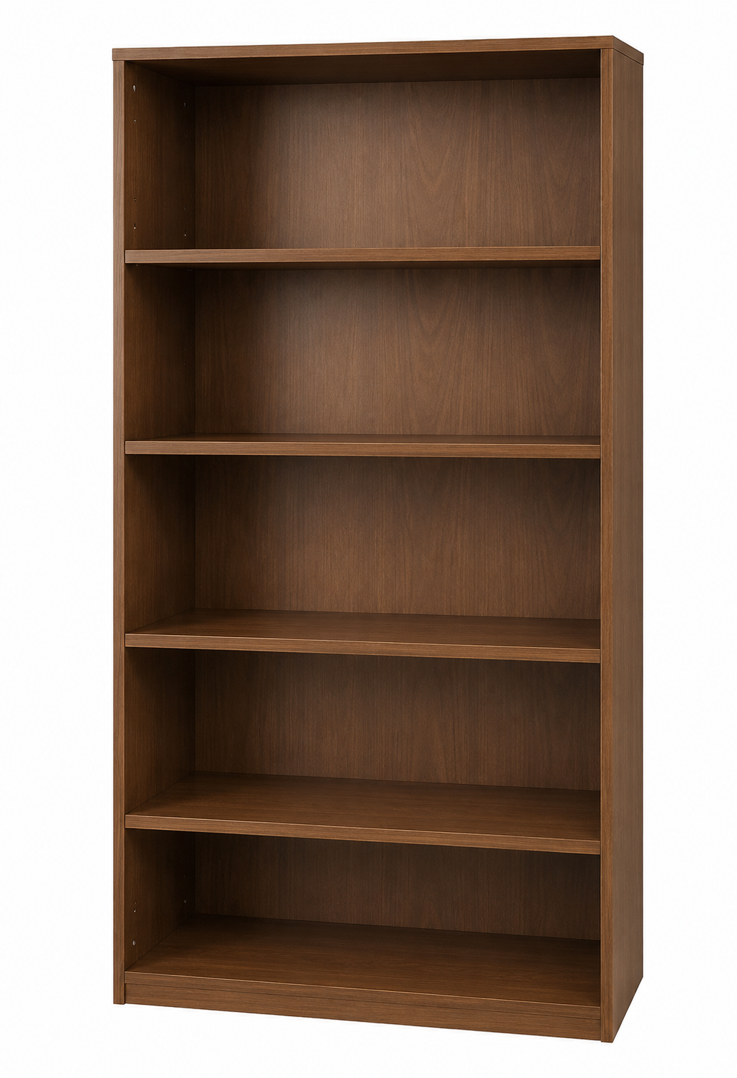 Light Walnut Real Wood Veneer Tall & Wide Executive Open Bookshelf - 2000mm Tall - OPEN-2000