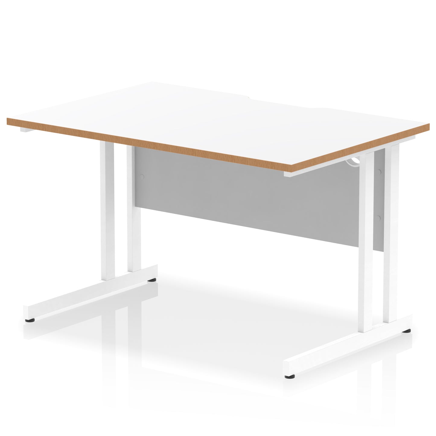 Impulse Scalloped Edge Straight Desk Cantilever Leg - 1200mm - Multiple Colour Options