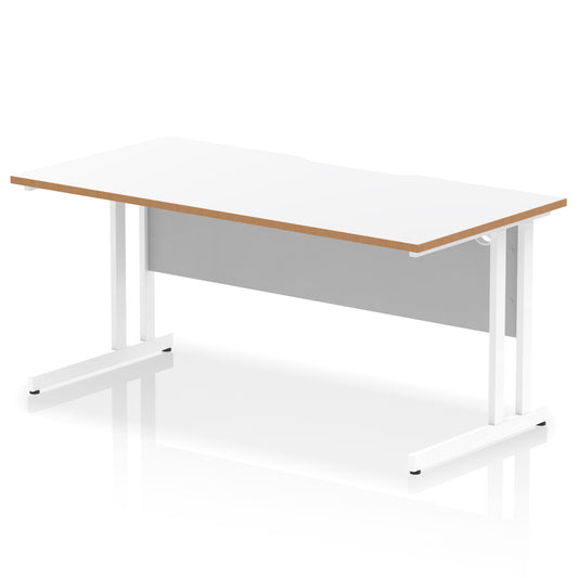 Impulse Scalloped Edge Straight Desk Cantilever Leg - 1600mm - Multiple Colour Options