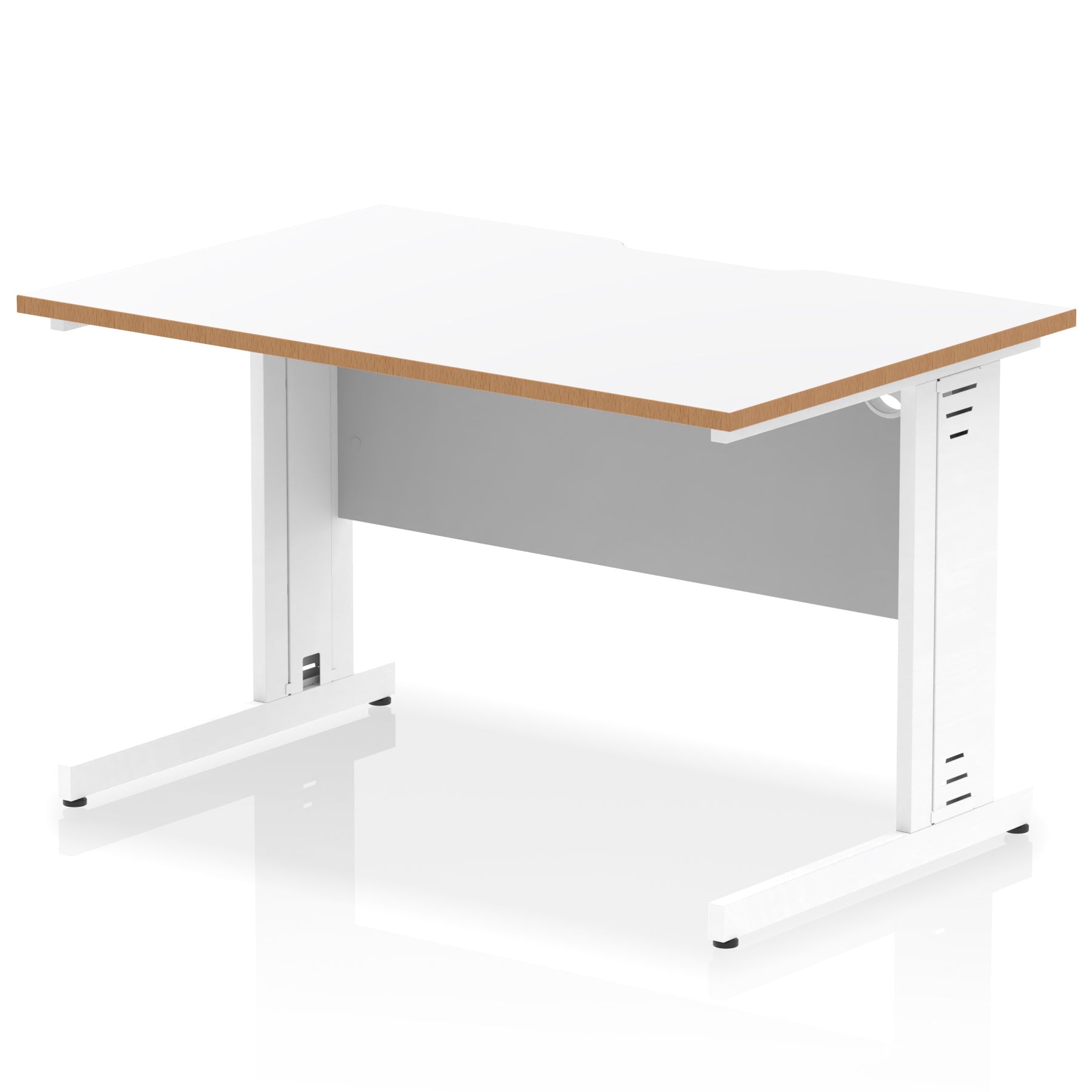 Impulse Scalloped Edge Straight Desk Cable Managed Leg - 1200mm - Multiple Colour Options