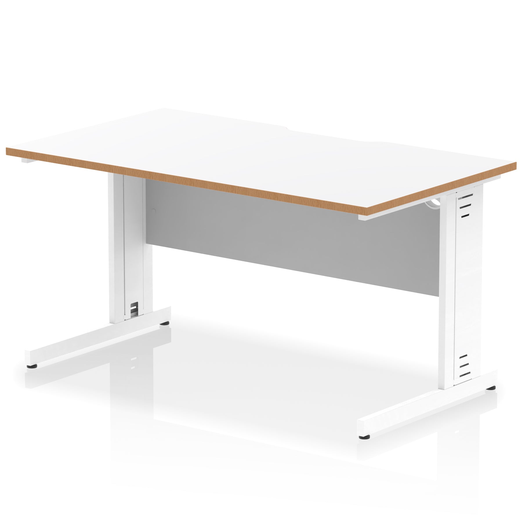Impulse Scalloped Edge Straight Desk Cable Managed Leg - 1400mm - Multiple Colour Options