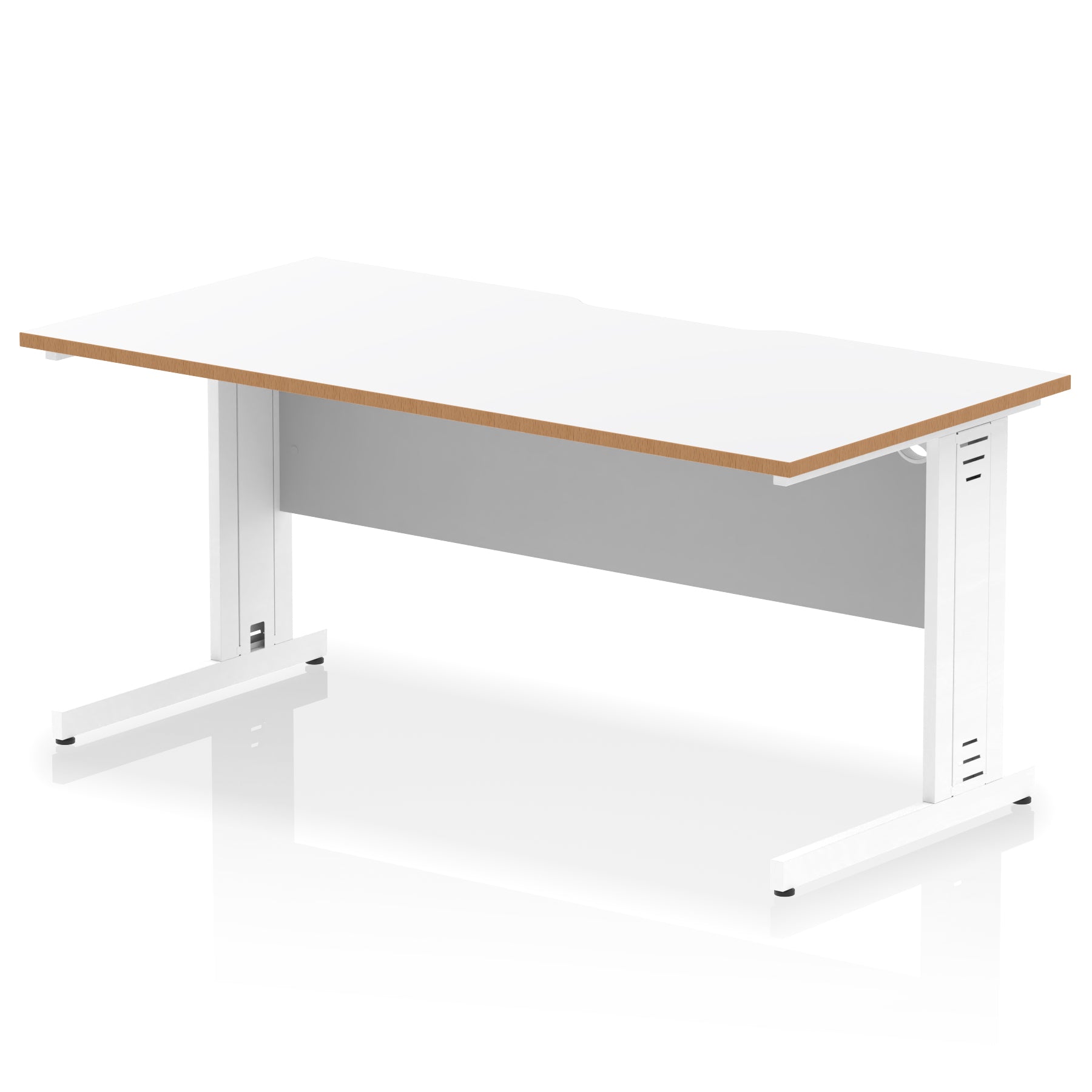 Impulse Scalloped Edge Straight Desk Cable Managed Leg - 1600mm - Multiple Colour Options
