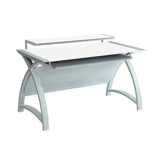 Contemporary Quality Glass Home Office Desk in Grey - 900mm - PC201-900