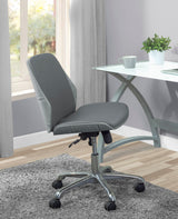 Modern Faux Leather Office Chair with Grey Wood Veneer Shell - Grey - PC211