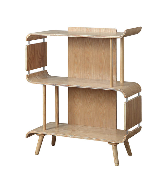 Contemporary Open Storage Short Bookcase in Oak - 800mm - PC611