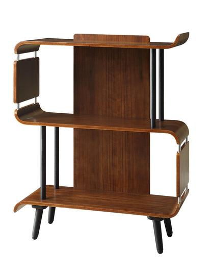 Contemporary Open Storage Short Bookcase in Walnut - 800mm - PC611