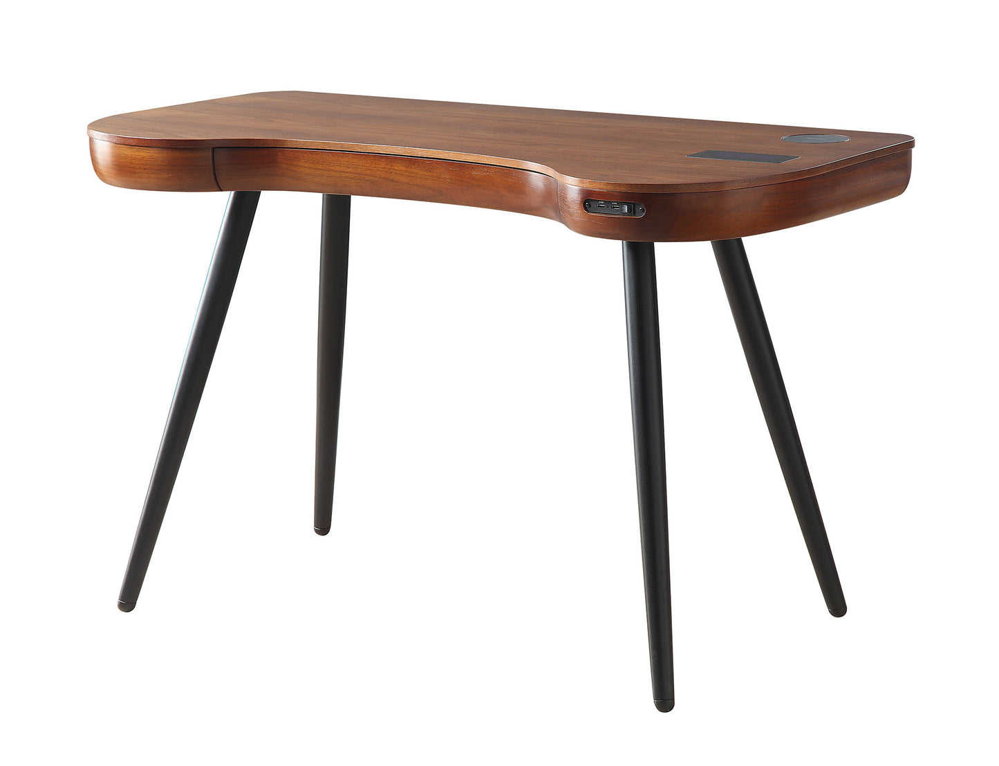 Smart Contemporary Quality Home Office Desk in Walnut - Built in Speakers, Bluetooth, Wireless Charging and USB - 1200mm - PC711