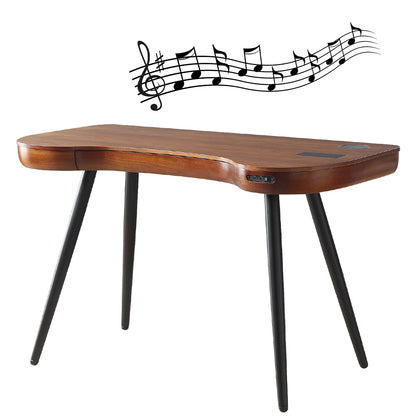 Smart Contemporary Quality Home Office Desk in Walnut - Built in Speakers, Bluetooth, Wireless Charging and USB - 1200mm - PC711