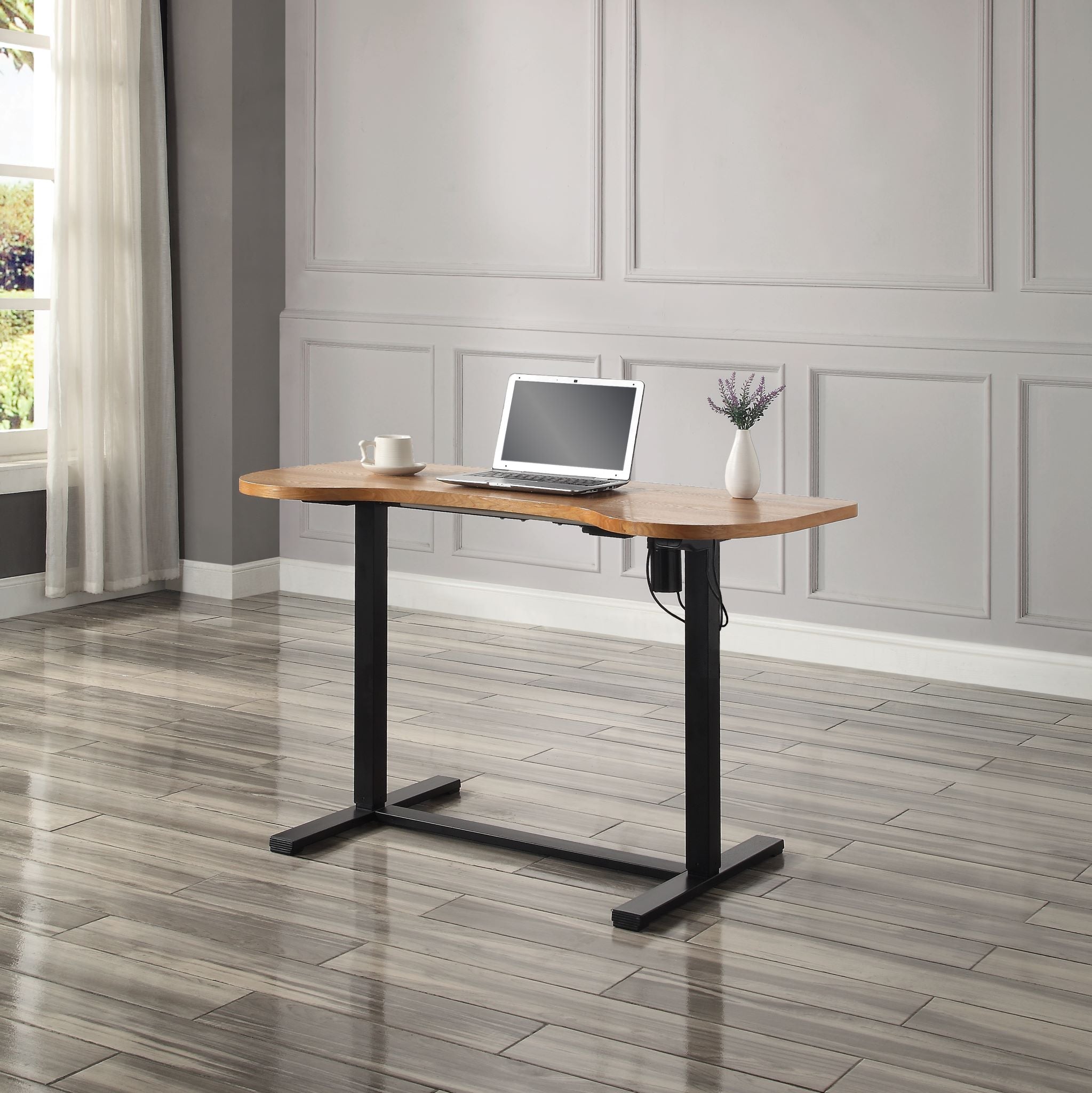 Contemporary Quality Electric Height Adjustable Home Office Desk in Oak - 1200mm - PC715