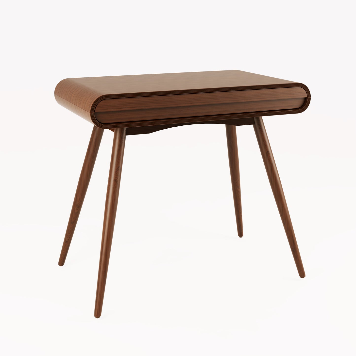 Contemporary Quality Home Office Desk with Drawer in Walnut - 900mm - PC810