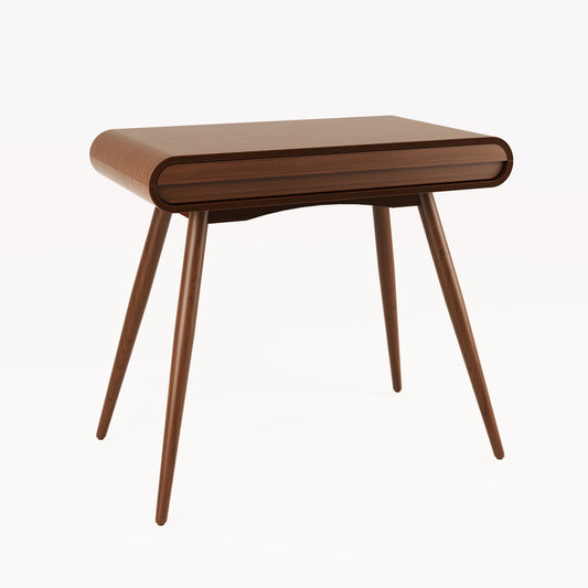 Contemporary Quality Home Office Desk with Drawer in Walnut - 900mm - PC810