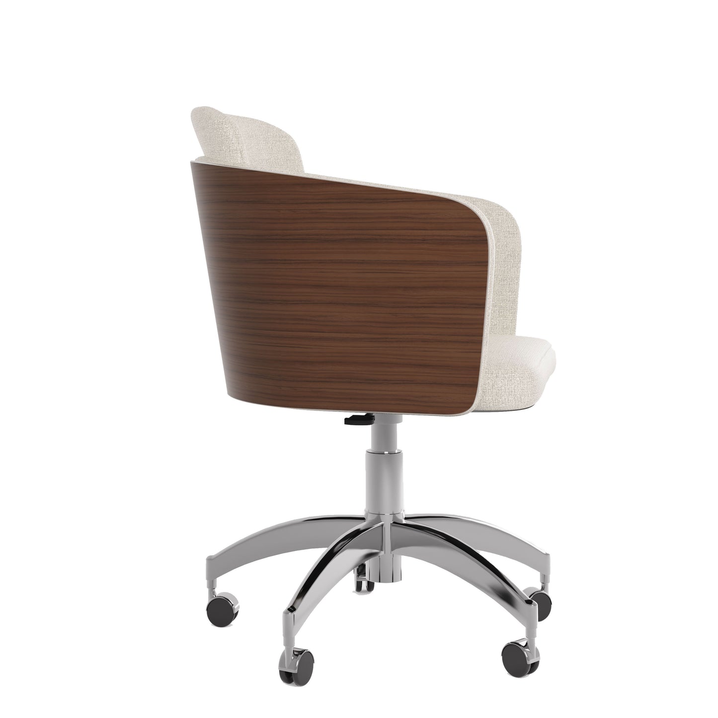 Elegant Fabric Office Chair with Walnut Wood Veneer Shell - PC812