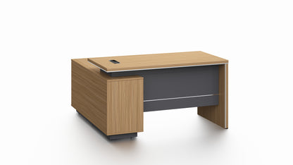 Modern Home Walnut Corner Executive Office Desk with Integrated Storage - 1400mm - PM02-D01-14