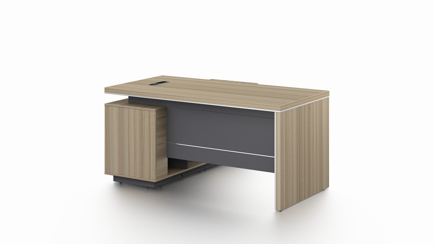 Modern Home Golden Oak Corner Executive Office Desk with Integrated Storage - 1600mm or 1800mm - PM02-D01