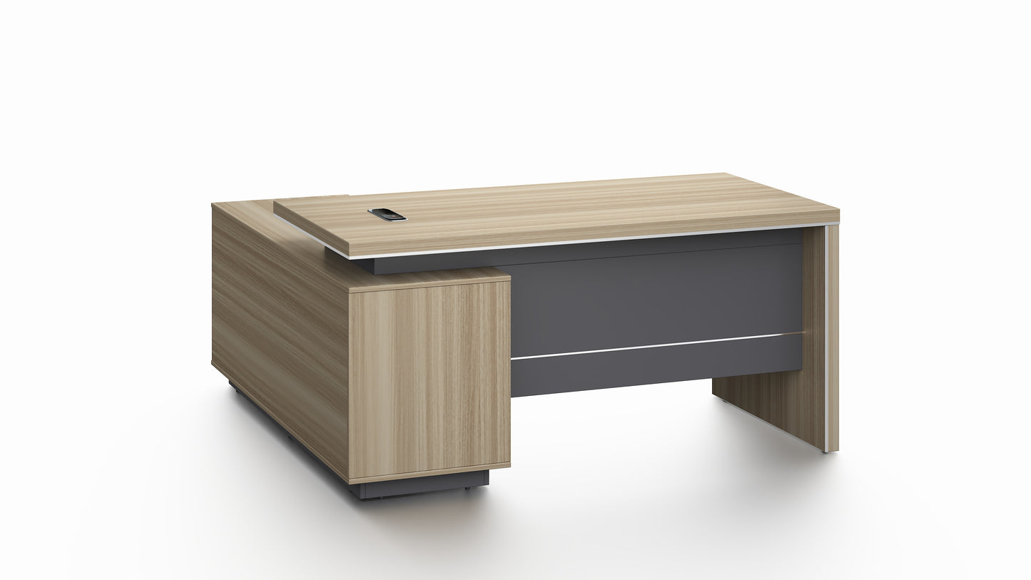 Modern Home Golden Oak Corner Executive Office Desk with Integrated Storage - 1600mm or 1800mm - PM02-D01