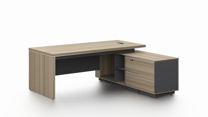 Modern Home Golden Oak Corner Executive Office Desk with Integrated Storage - 2000mm or 2200mm - PM02-D02