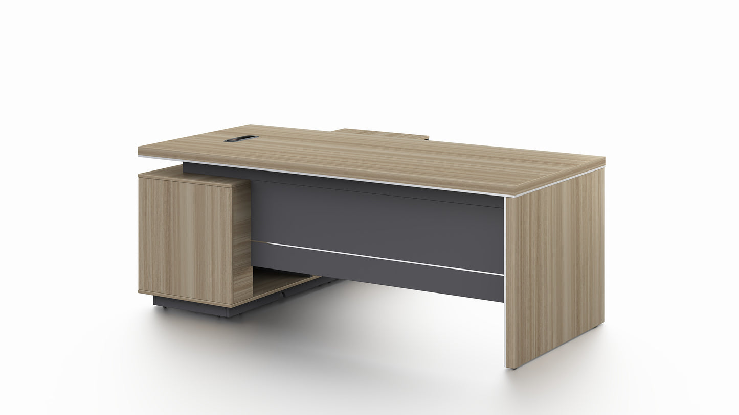 Modern Home Golden Oak Corner Executive Office Desk with Integrated Storage - 2000mm or 2200mm - PM02-D02