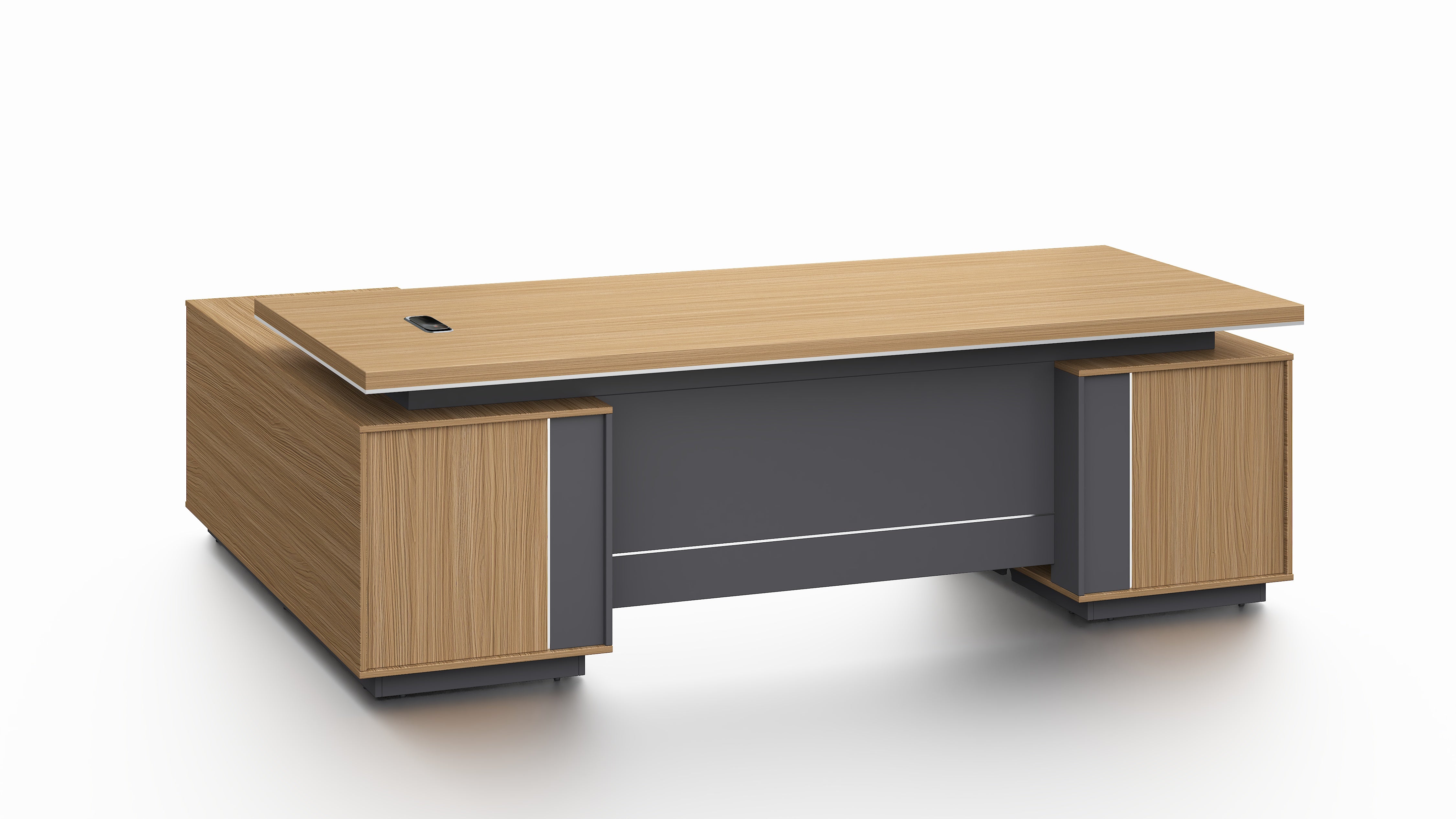 Modern Large Walnut Corner Executive Office Desk with Integrated Storage - 2400mm - PM02-D05 Huddersfield