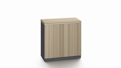Modern Executive Golden Oak Two Door Storage Cupboard - 800mm - PM02-S0508
