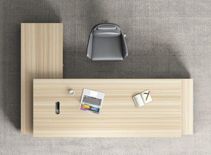 Modern Large Golden Oak Corner Executive Office Desk with Integrated Storage - 2400mm - PM02-D05
