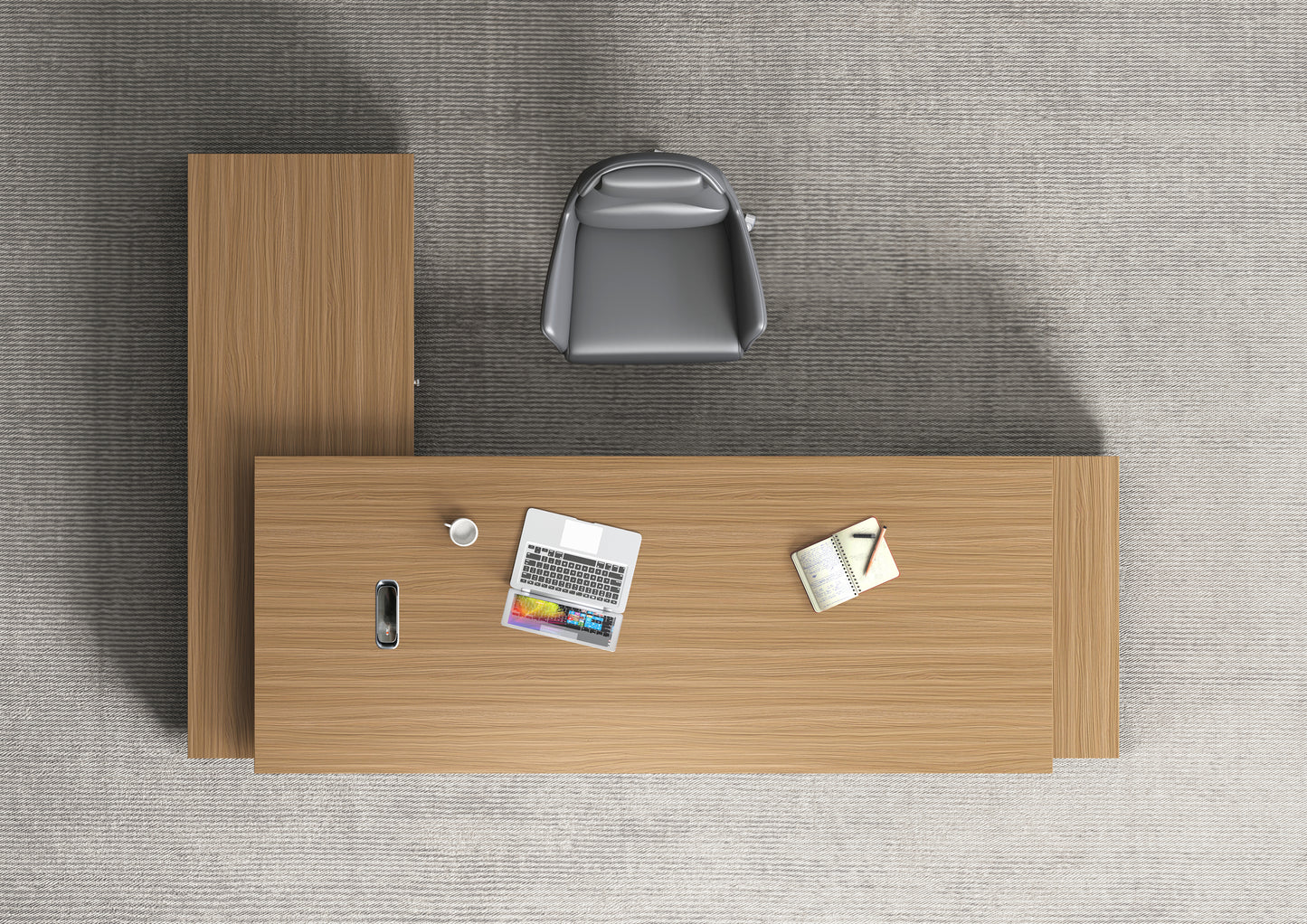 Modern Large Walnut Corner Executive Office Desk with Integrated Storage - 2800mm - PM02-D05