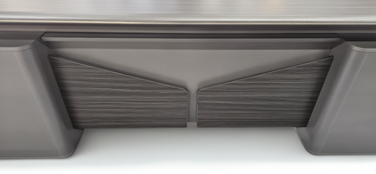 Premium Modern Luxury Grey Wenge Executive Corner Desk with Storage - UK Plugs and LED Included - 2400mm - PM38-D02