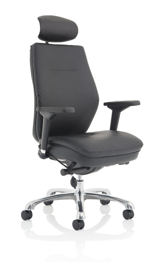 Domino High Back Black Ergonomic Posture Chair with Headrest and Height Adjustable Arms