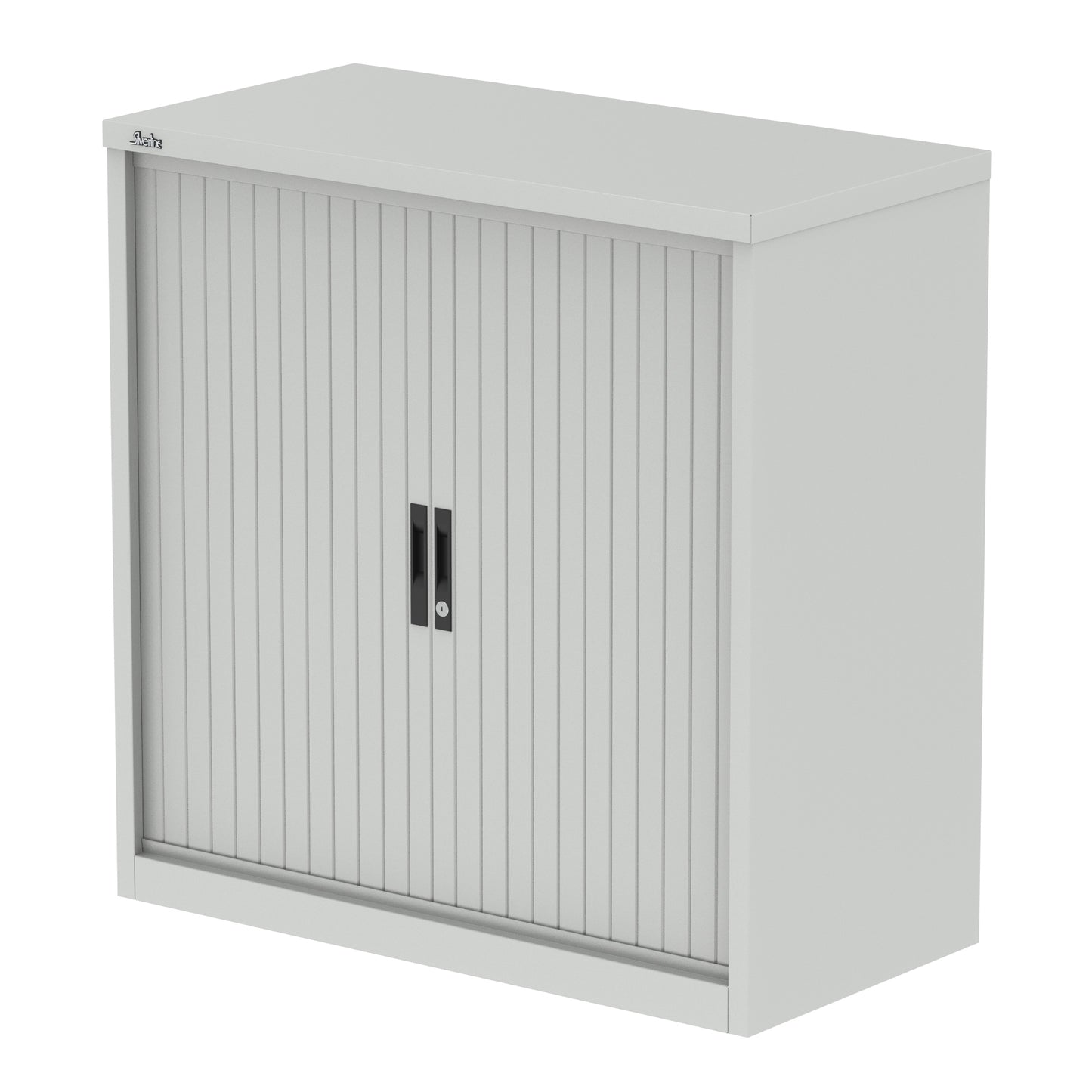 Qube Side Metal Tambour Cupboard With Shelves - 1000mm or 2000mm Tall - Multiple Colour Options