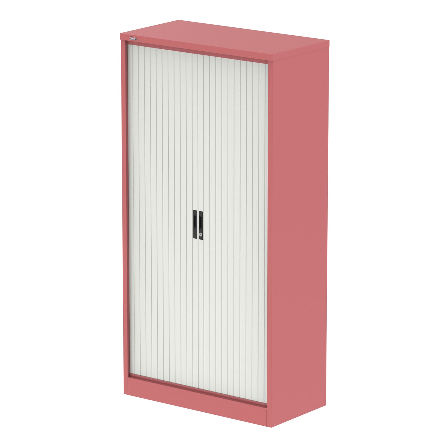 Qube Side Metal Tambour Cupboard With Shelves - 1000mm or 2000mm Tall - Multiple Colour Options