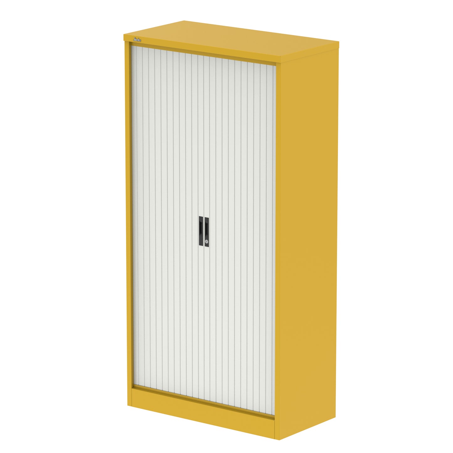 Qube Side Metal Tambour Cupboard With Shelves - 1000mm or 2000mm Tall - Multiple Colour Options