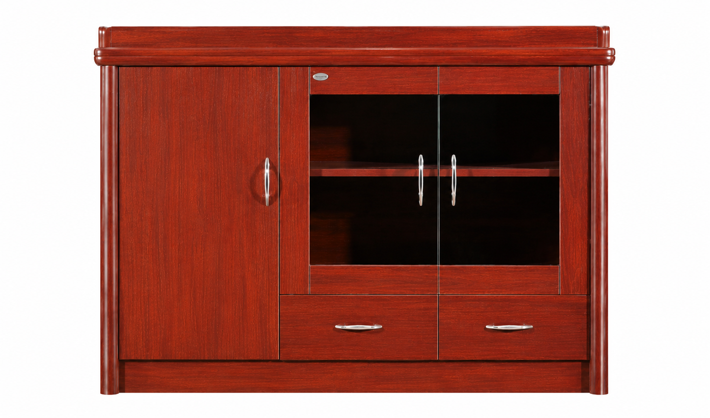 Real Cherry Rosewood Wood Veneer Executive Office Storage Cupboard - 1200mm - K132