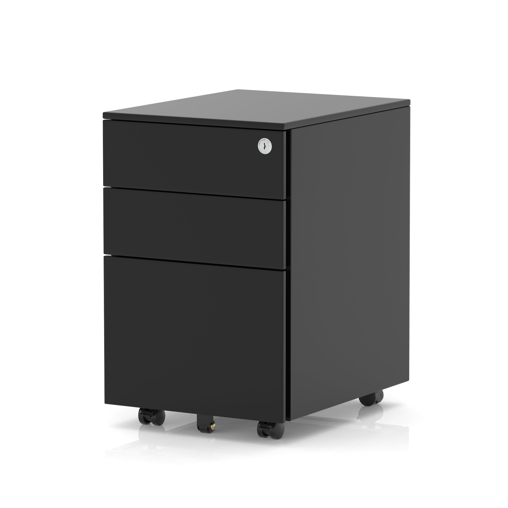 Mobile Steel Three Drawer Pedestal on Wheels - 394mm - Black, Silver or White Colour Option Huddersfield