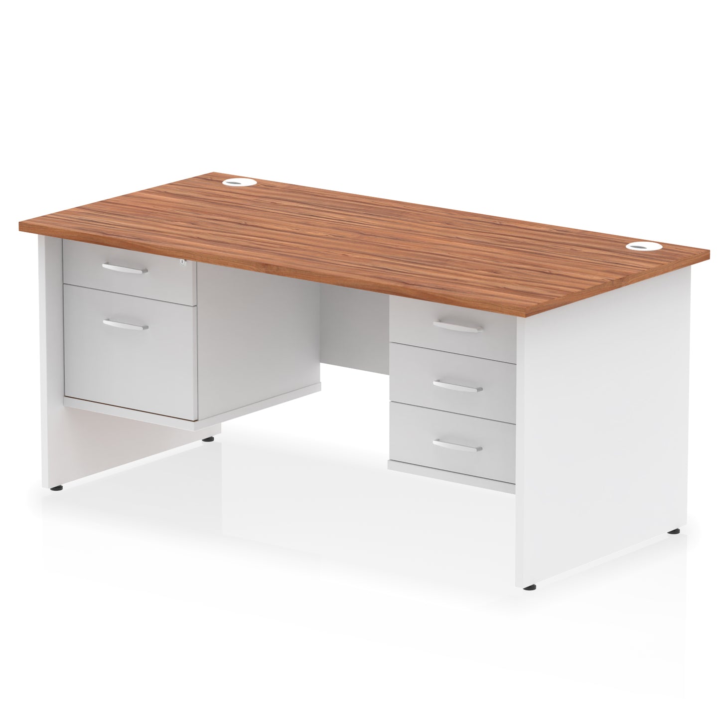 Impulse Panel End Straight Desk With Two Fixed Pedestal - 1600mm - Multiple Colour Options