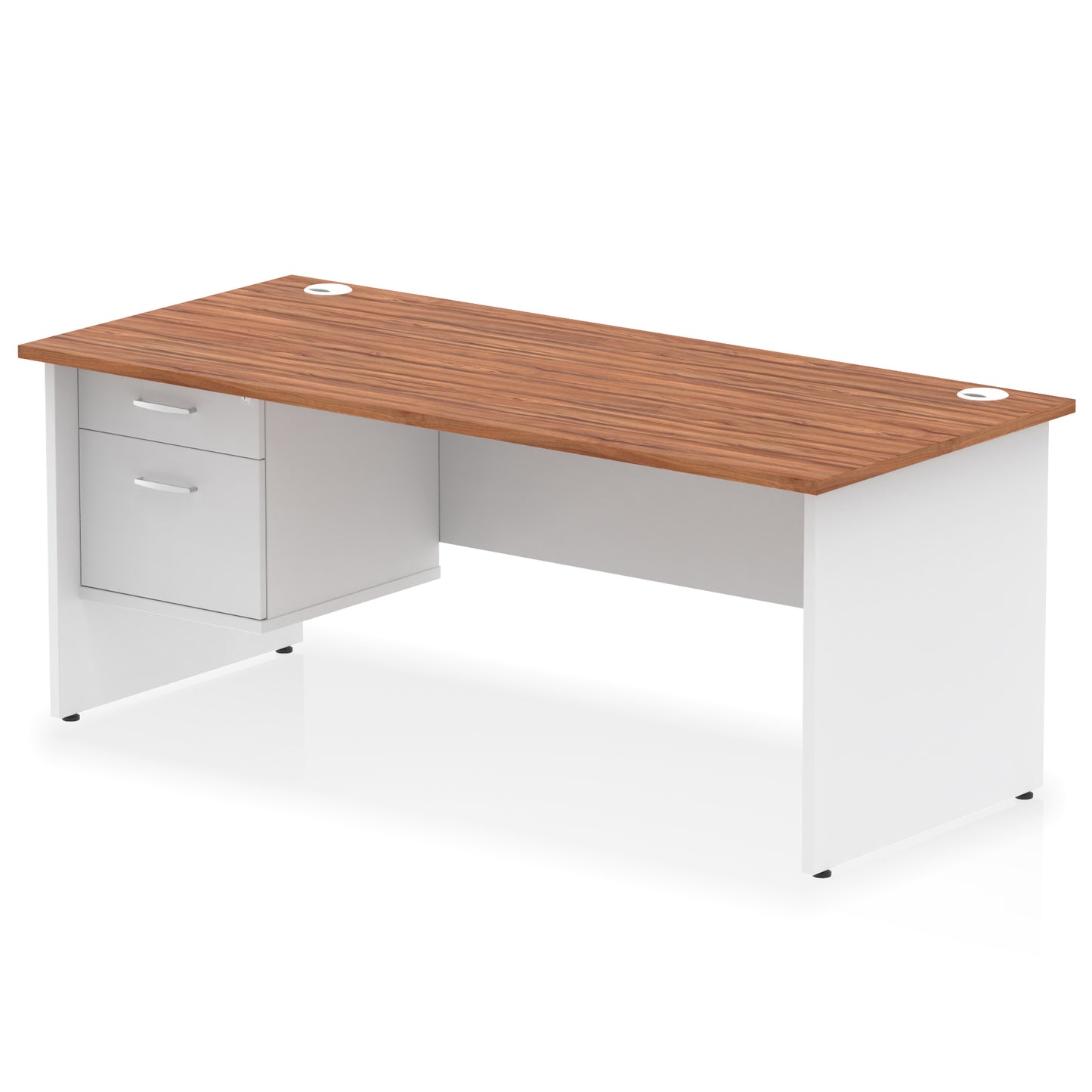 Impulse Panel End Straight Desk With Single Fixed Pedestal - 1800mm - Multiple Colour Options