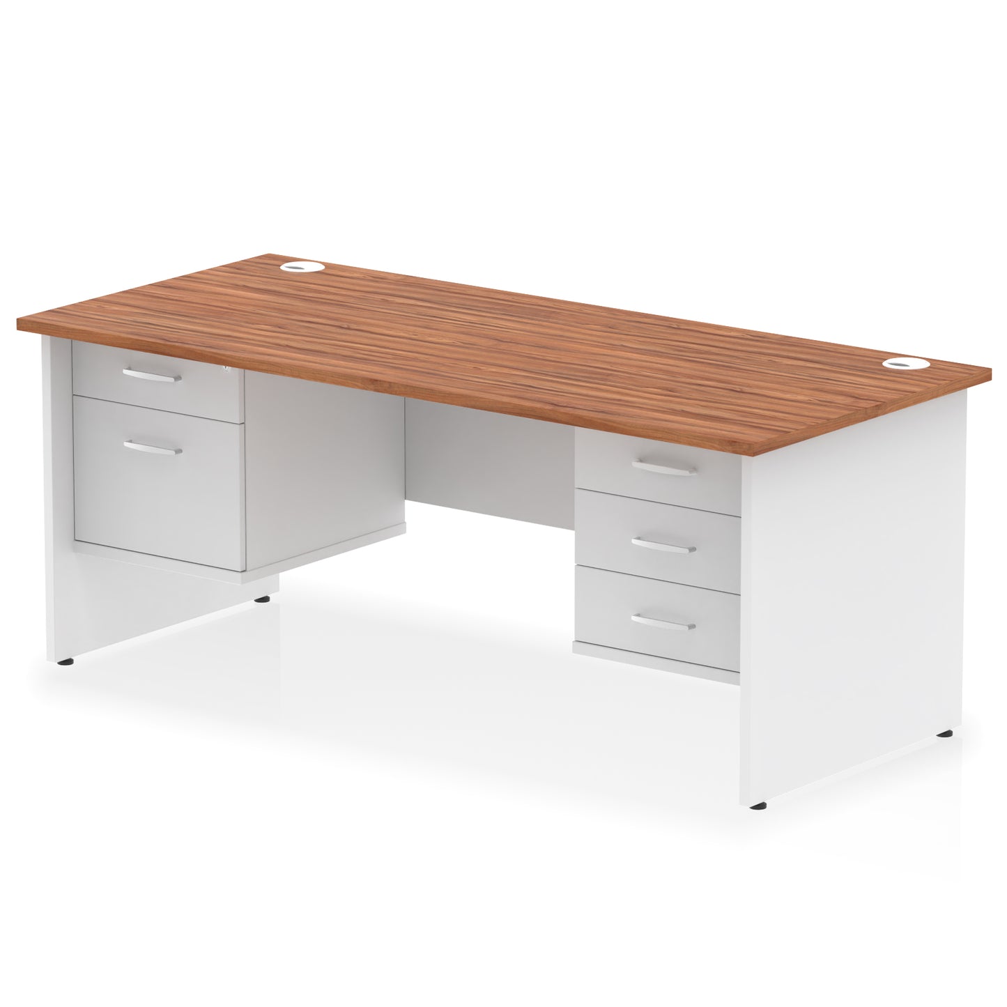 Impulse Panel End Straight Desk With Two Fixed Pedestal - 1800mm - Multiple Colour Options