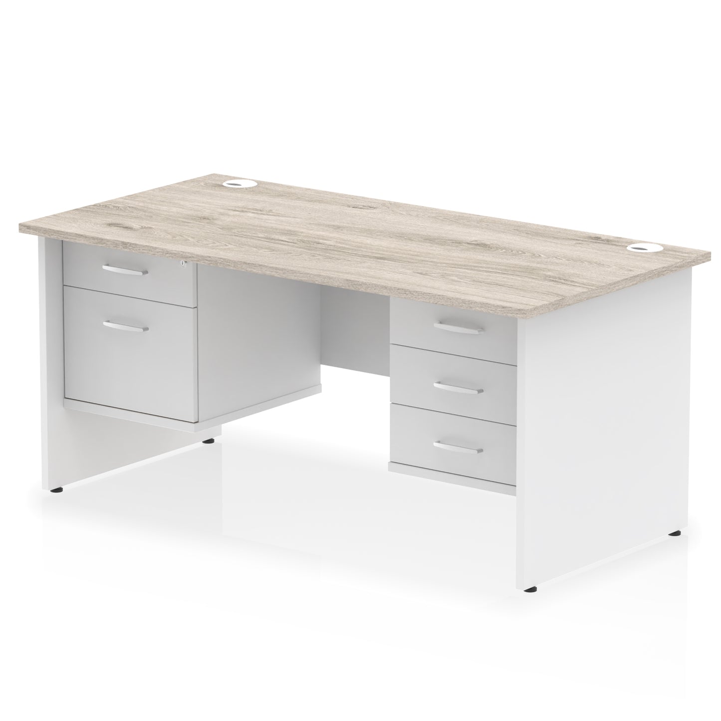 Impulse Panel End Straight Desk With Two Fixed Pedestal - 1600mm - Multiple Colour Options