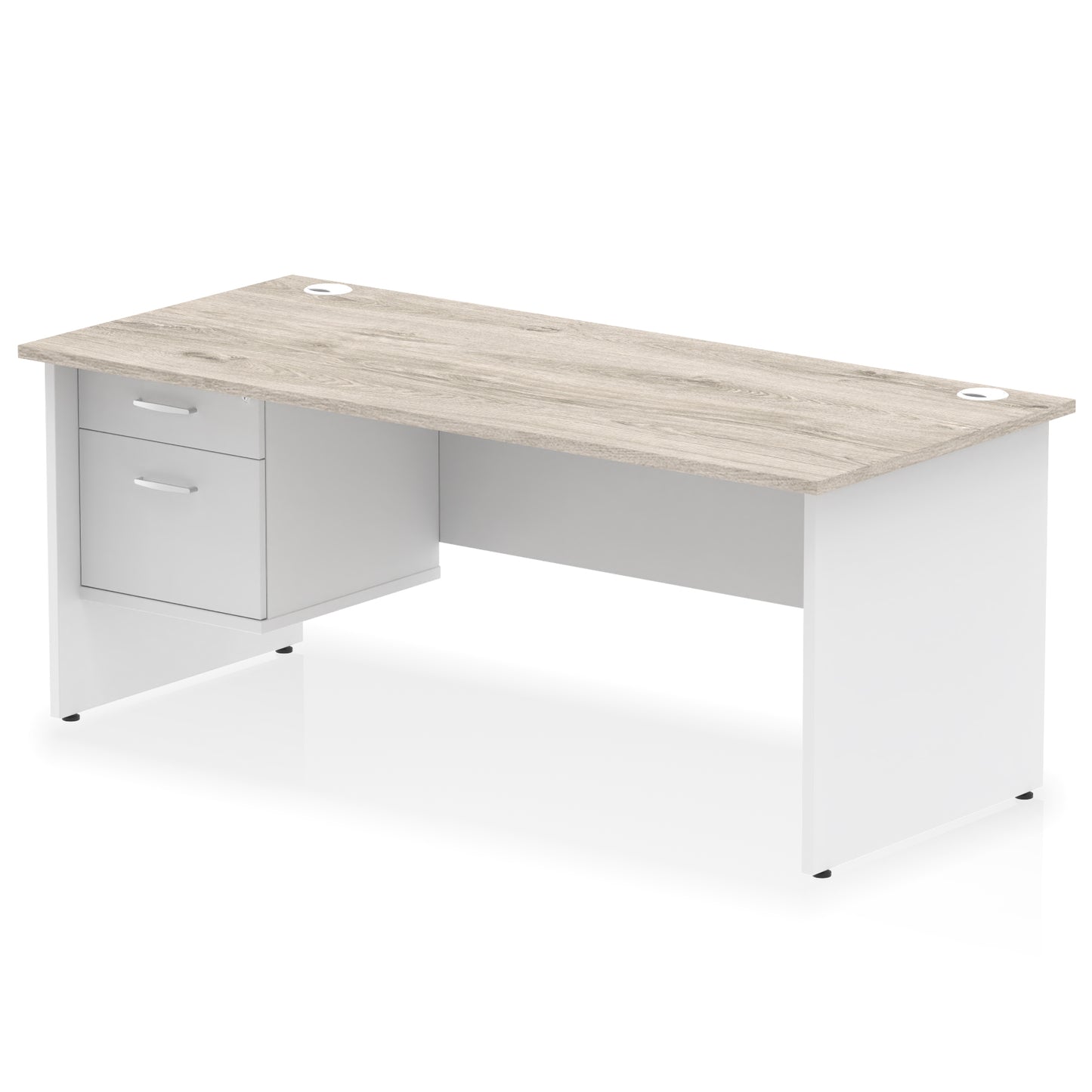 Impulse Panel End Straight Desk With Single Fixed Pedestal - 1800mm - Multiple Colour Options