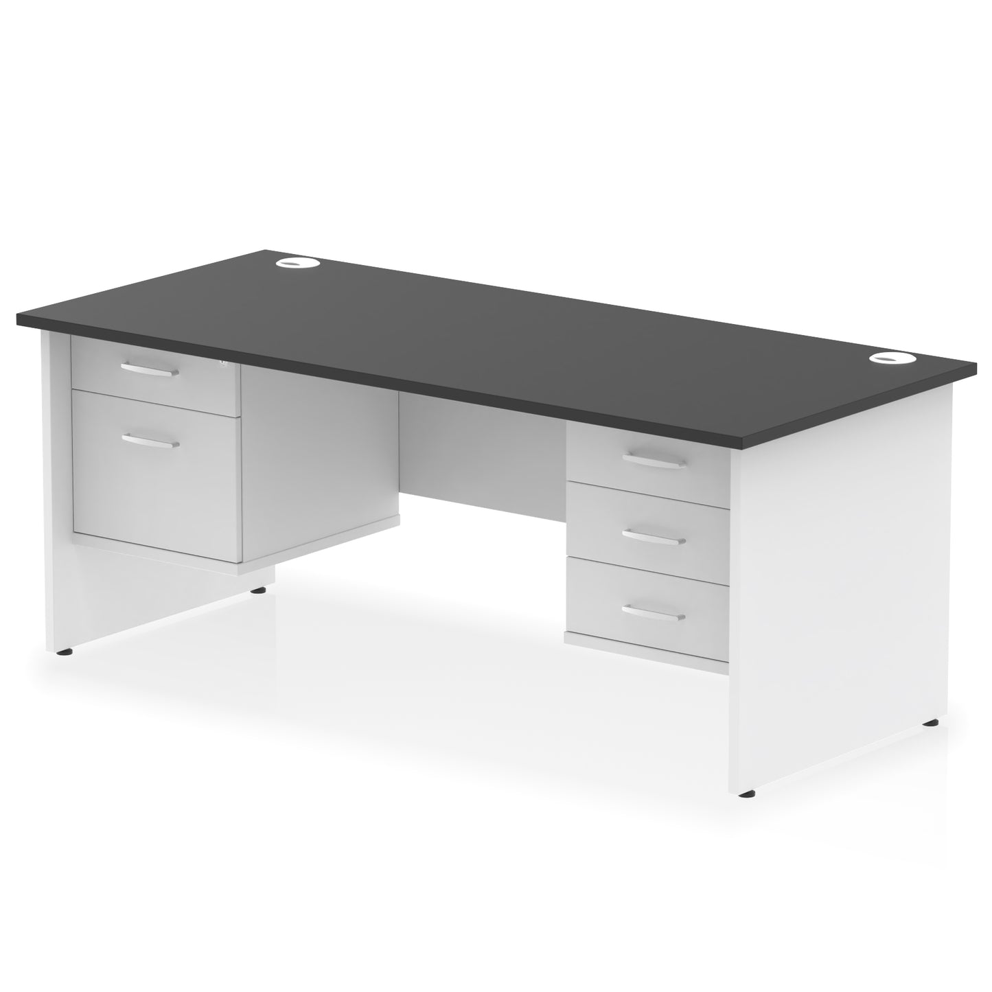 Impulse Panel End Straight Desk With Two Fixed Pedestal - 1800mm - Multiple Colour Options