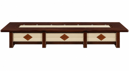 Luxury Walnut Real Wood Veneer Executive Boardroom Table with Cream Leather Paneling - 4800mm to 6000mm - UT3B48