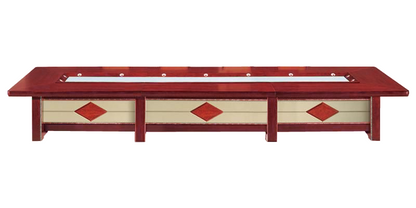 Luxury Cherry Rosewood Real Wood Veneer Executive Boardroom Table with Cream Leather Paneling - 4800mm to 6000mm - UT3B48