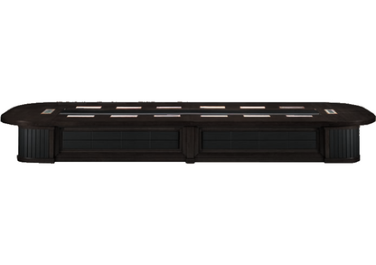 Extra Large Black Ash Real Wood Veneer Luxury Boardroom Table with Black Leather Panelling - 5600mm to 7000mm - UT8868