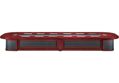 Extra Large Cherry Rosewood Real Wood Veneer Luxury Boardroom Table with Black Leather Panelling - 5600mm to 7000mm - UT8868