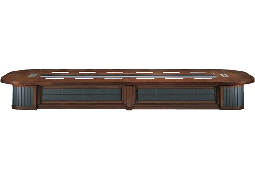 Extra Large Luxury Boardroom Table with Black Leather Panelling - 5600mm to 7000mm - UT8868