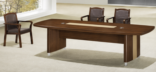 Traditional Light Walnut Real Wood Veneer Executive Boardroom Meeting Table - 2000mm to 2800mm - UT9124