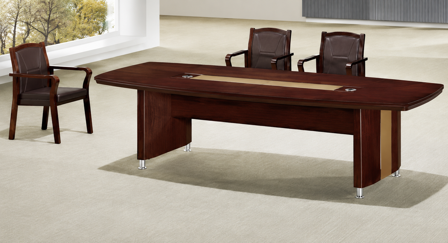Traditional Walnut Real Wood Veneer Executive Boardroom Meeting Table - 2000mm to 2800mm - UT9124