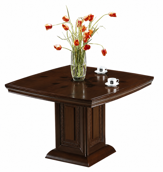 High Quality Walnut Real Wood Veneer Square Meeting Table With Central Leg - UT6612