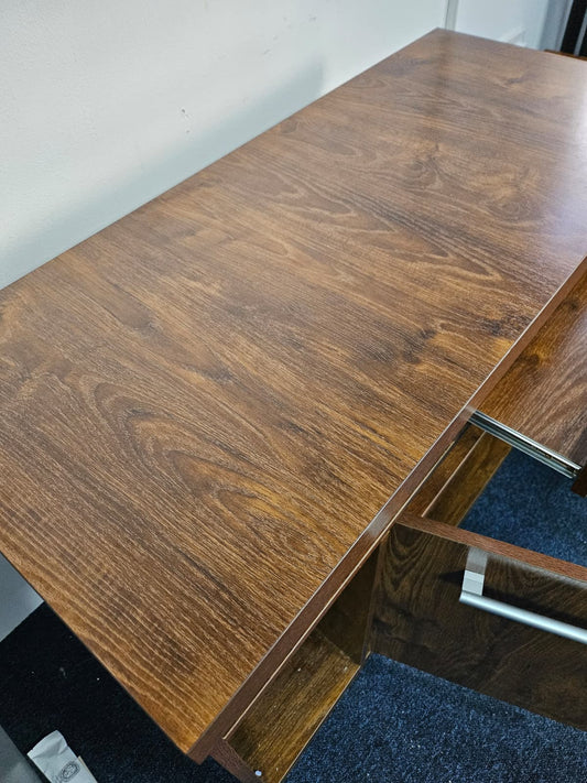 EX SHOWROOM - Dark Oak Mobile Pedestal and Desk High Return - KW-DO-P+R