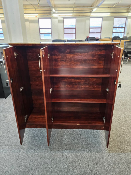 EX SHOWROOM - Mahogany Three Door Tall Locking Cupboard - 1860T-3DR